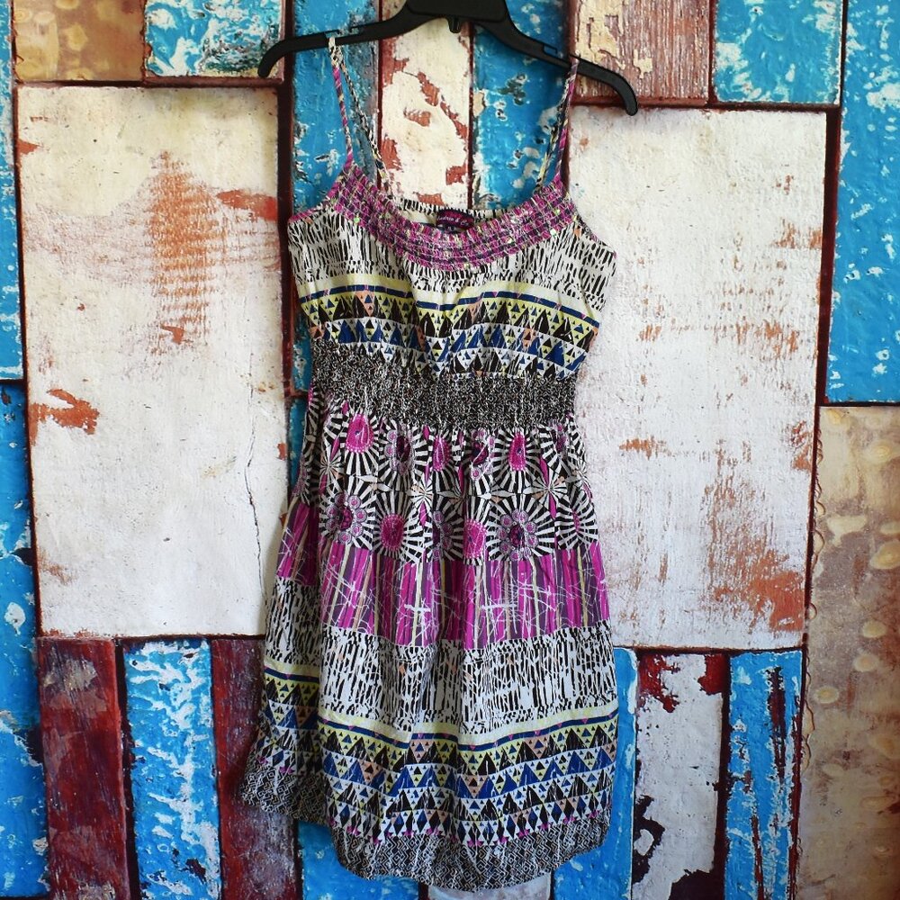 Women's Andrew & Co Tank Top Vibrant Color Geometric XLARGE Multicolor